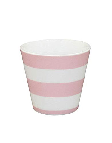 Krasilnikoff - Espressotasse, Espressobecher - Streifen - rosa, weiß - Höhe: 6 cm - ca. 90 ml - Porzellan im Sale
